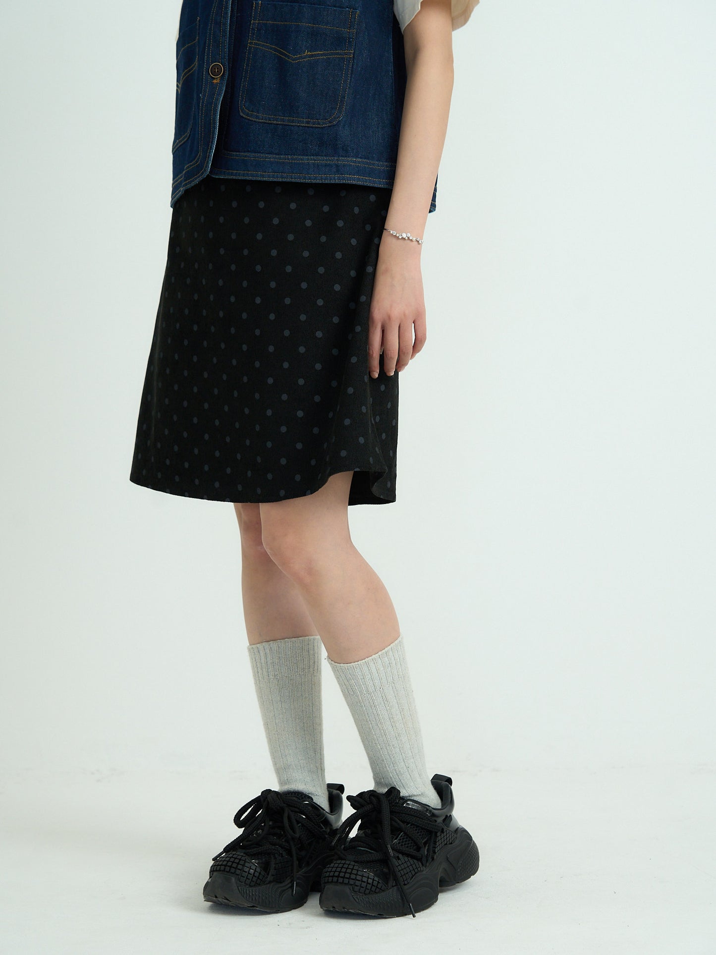 polka dot  midi skirt