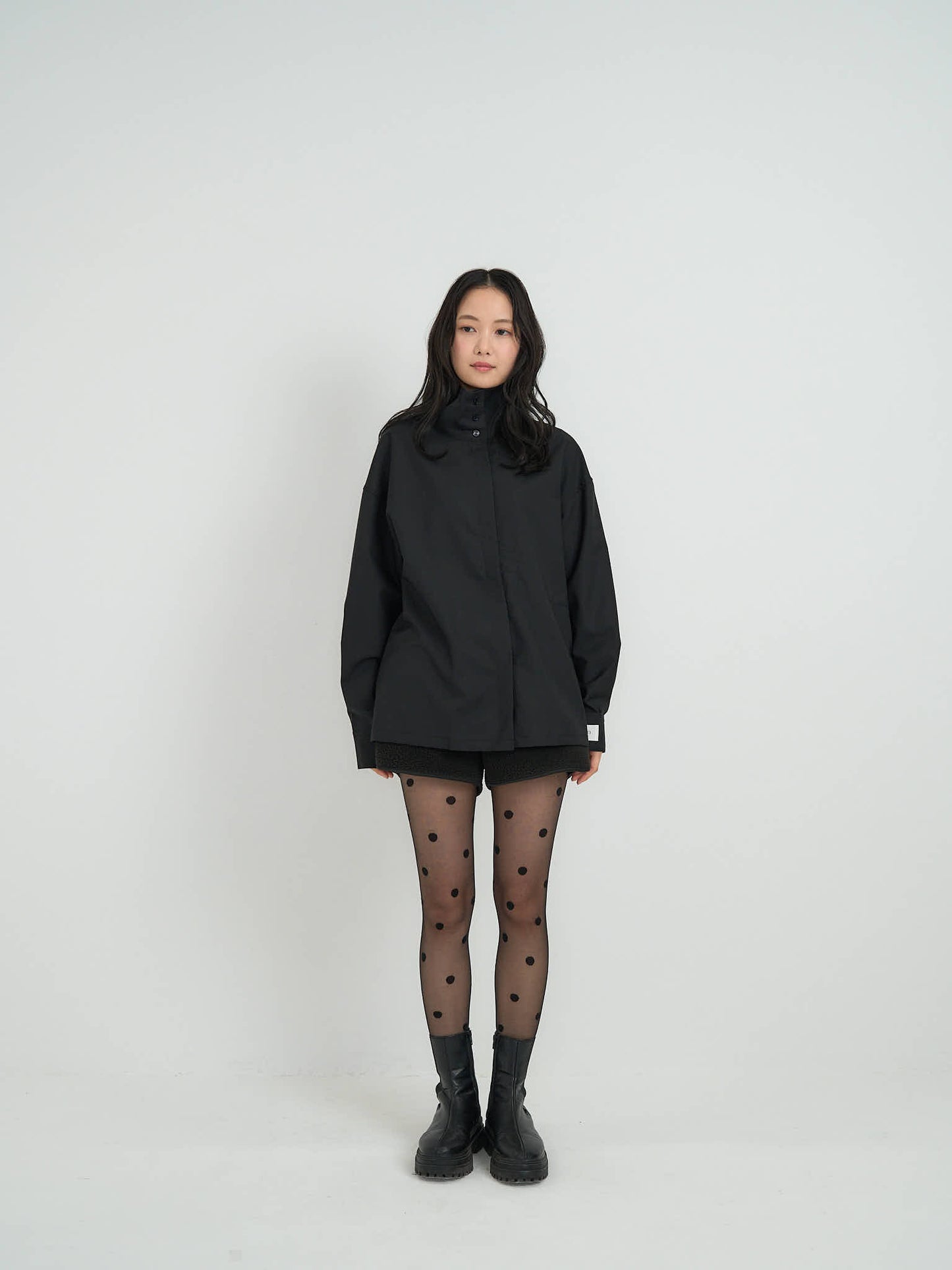 stand collar oversize shirt