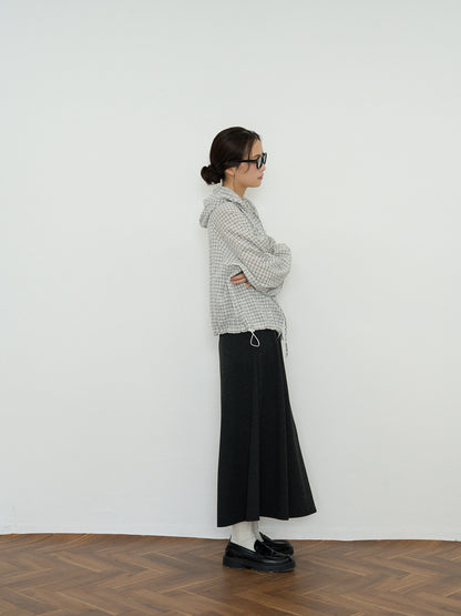check hooded shirt