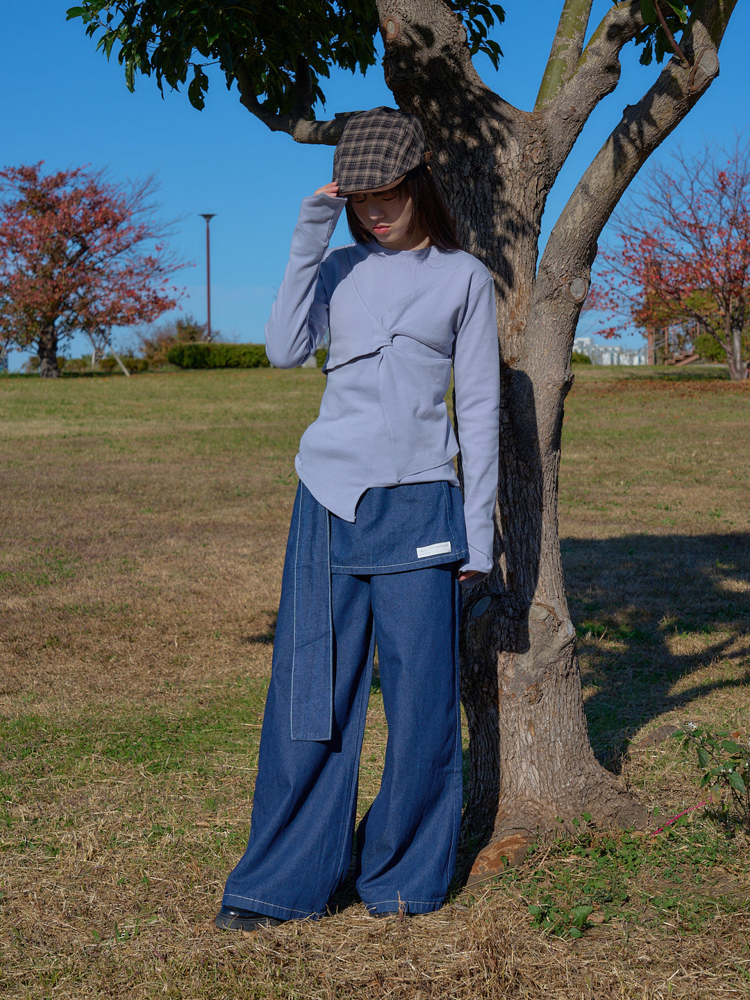 separate wrap design wide pants