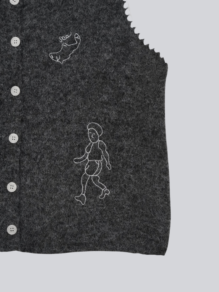 animal knit vest