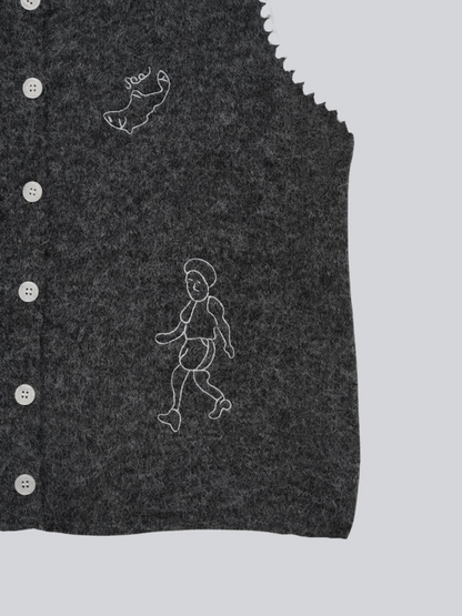 animal knit vest