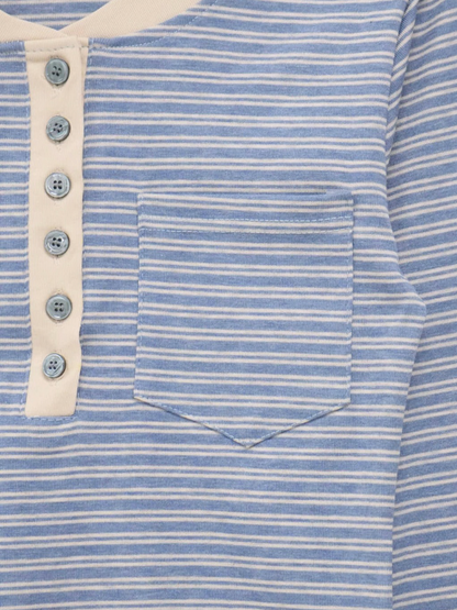 layered striped henley top