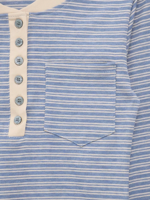 layered striped henley top