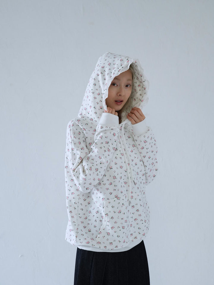 【 10月上旬発送予定 】tiny floral frill hoodie