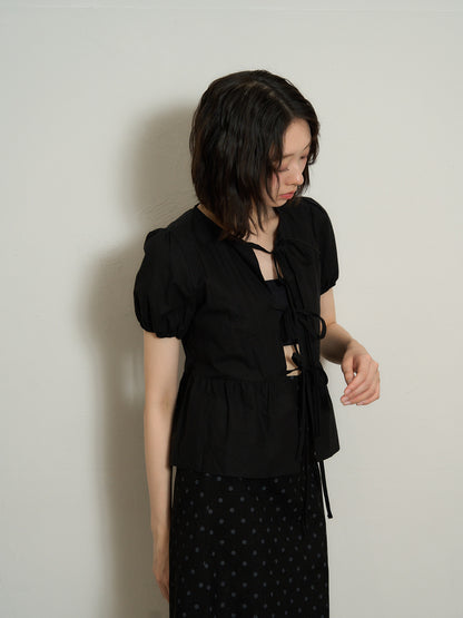 ribbon flare blouse