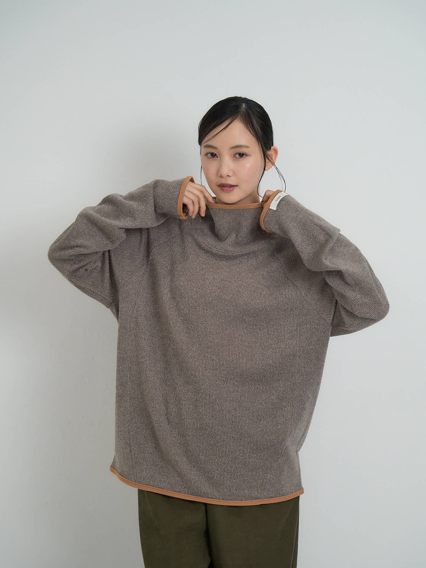 contrast trim ribbed foodie