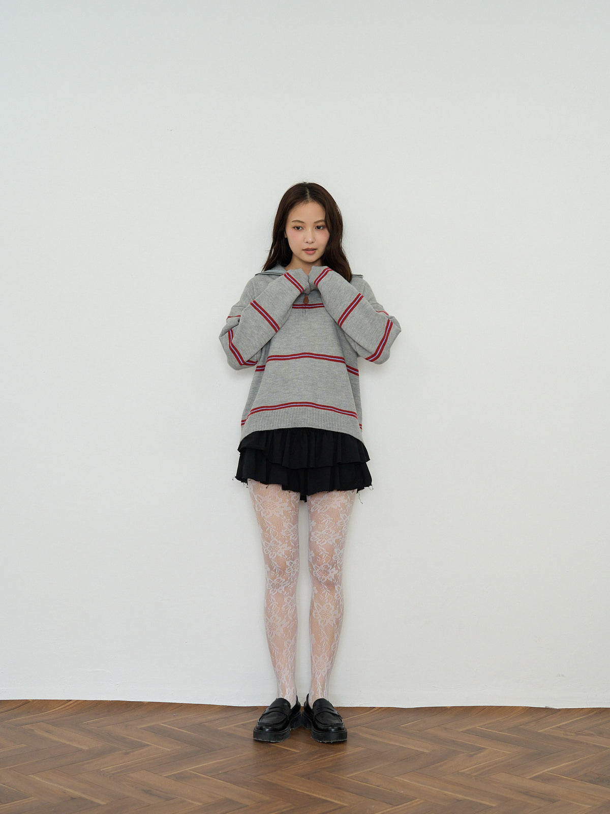 border half zip knit