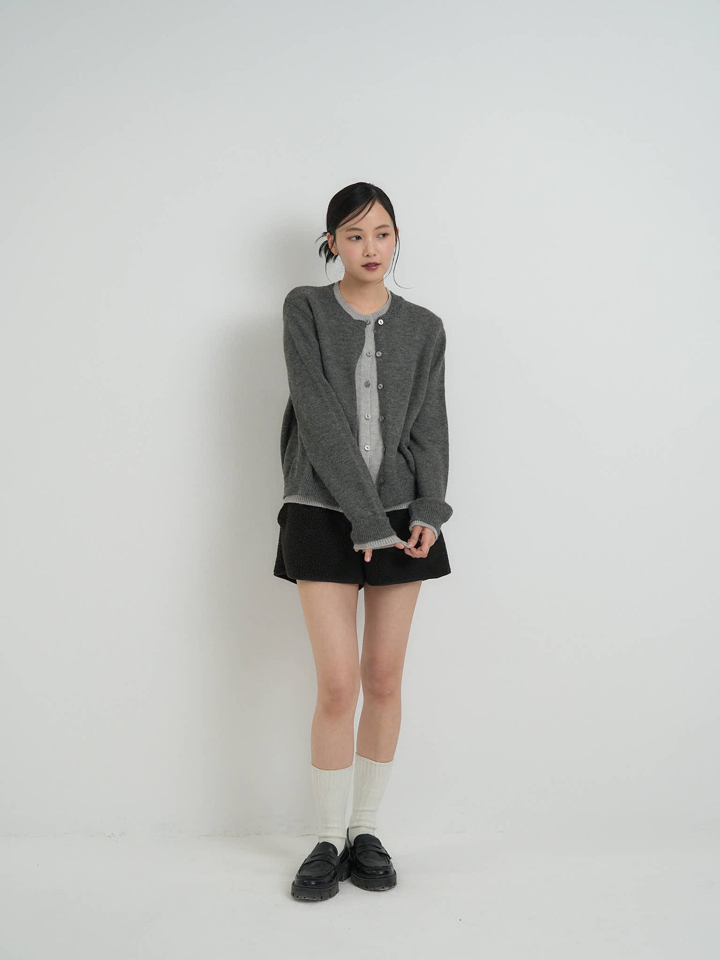 layered knit cardigan