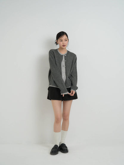 layered knit cardigan