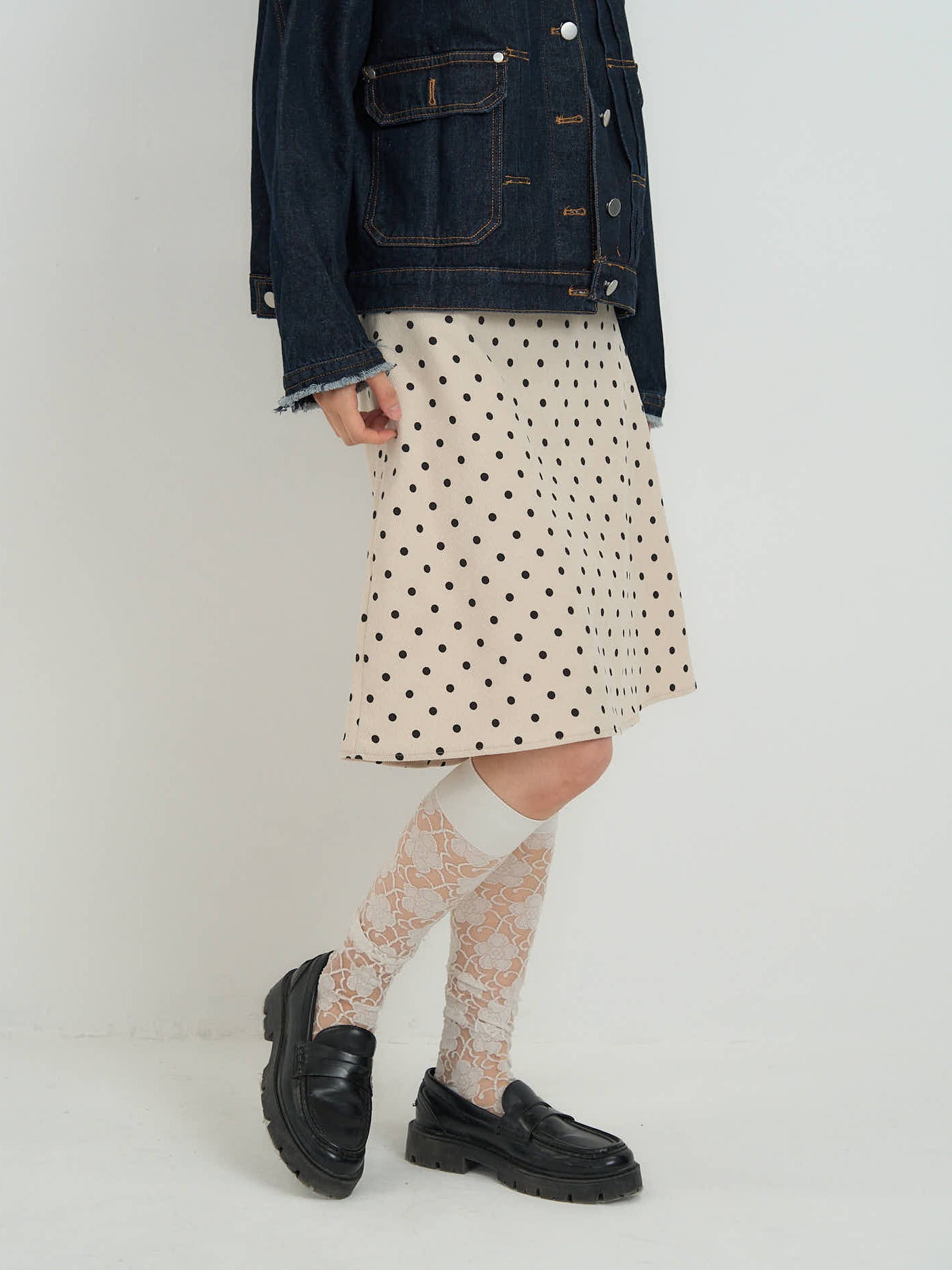polka dot  midi skirt