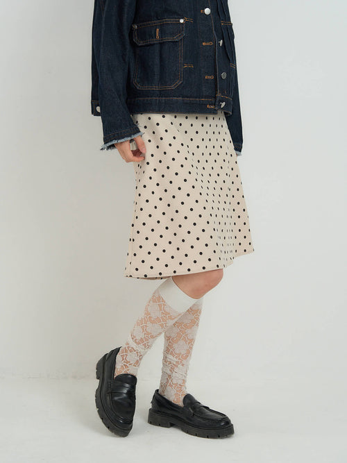 polka dot  midi skirt