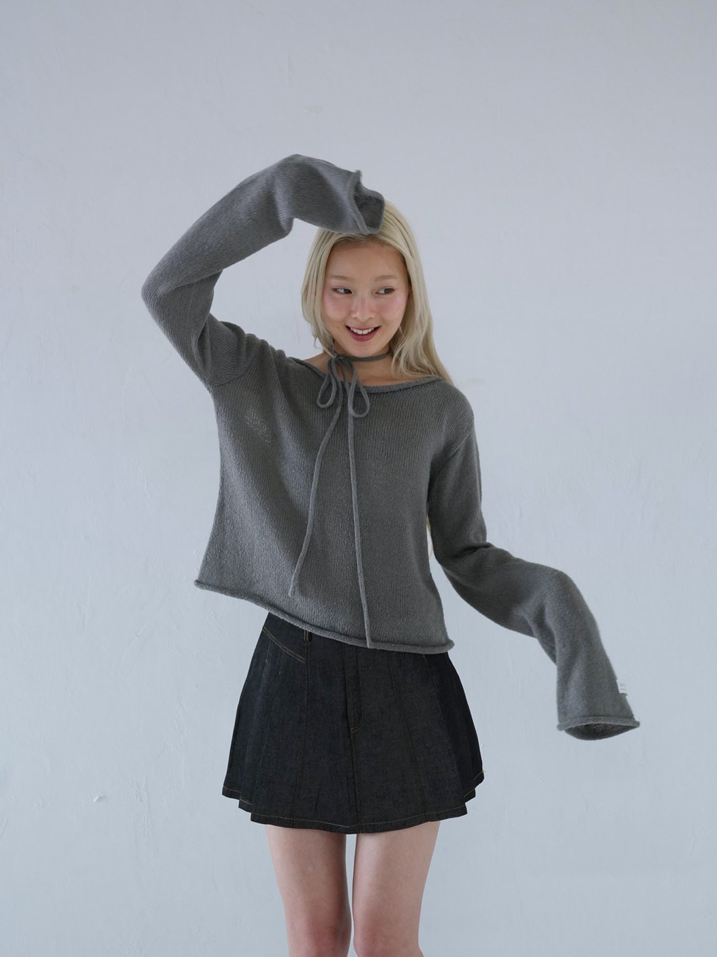 tie ribbon knit