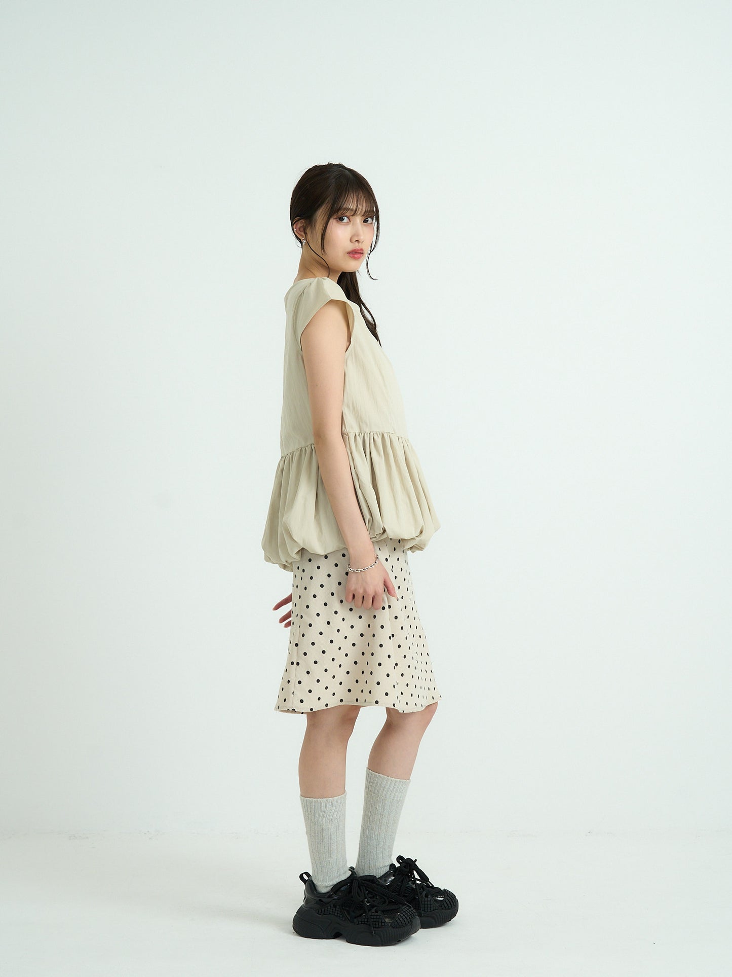 polka dot  midi skirt