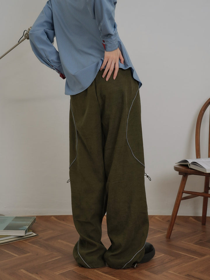 stitch line wide pants