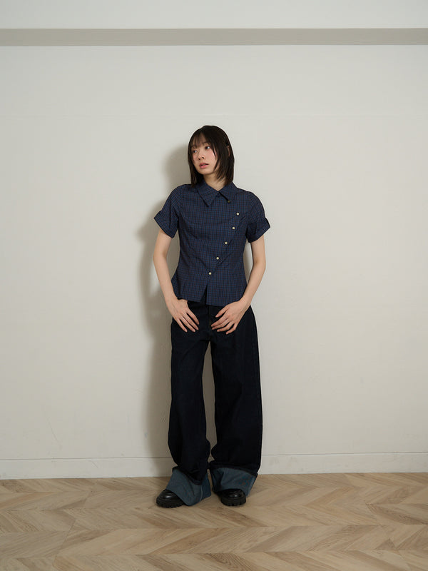 wide leg denim pants