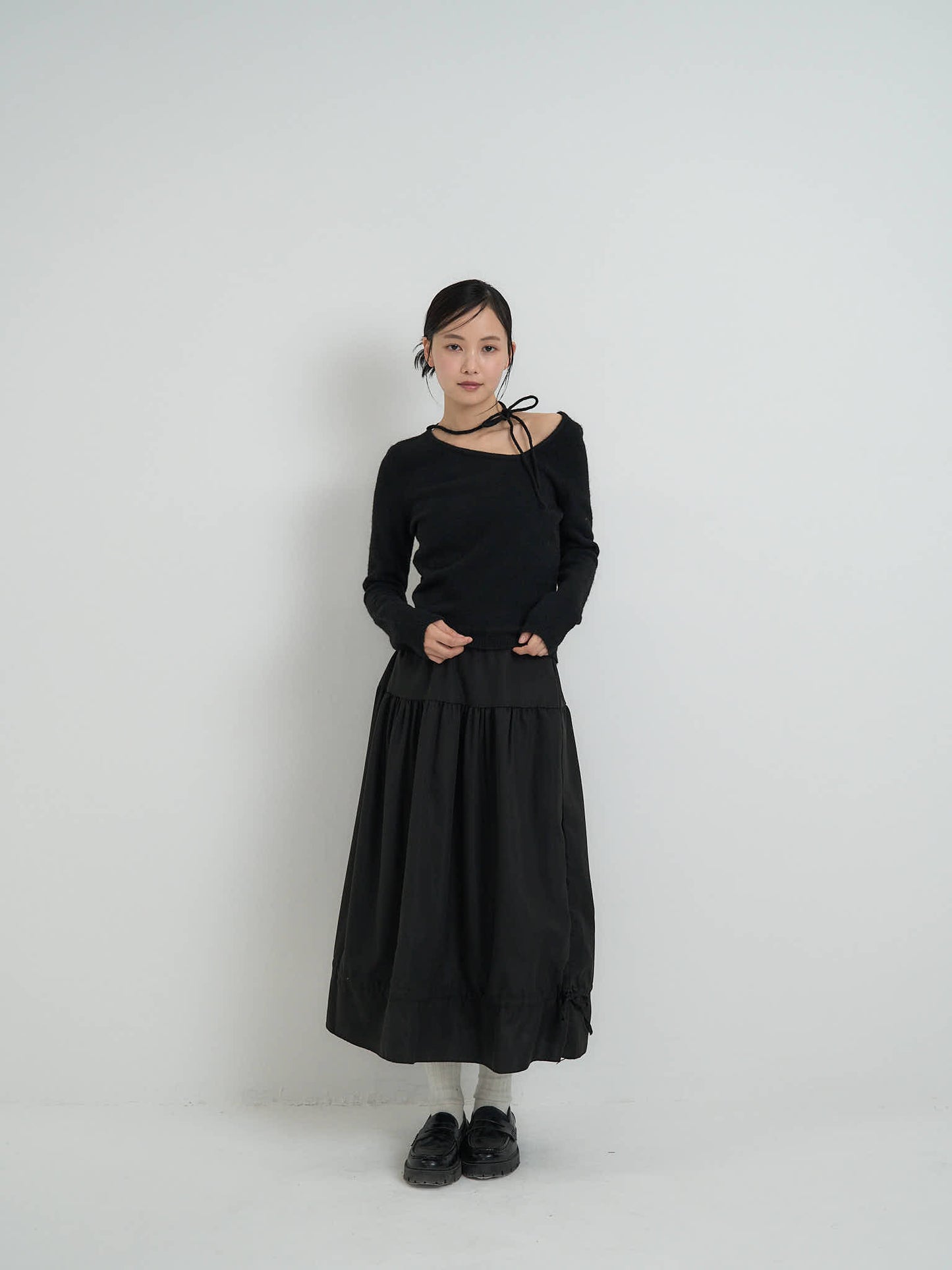 ribbon choker knit top