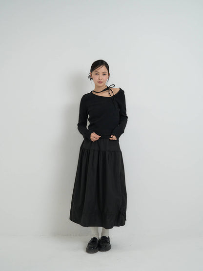 ribbon choker knit top