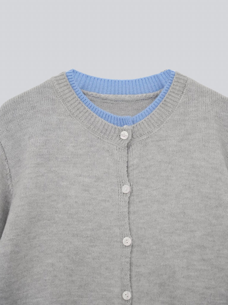 layered knit cardigan
