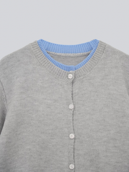 layered knit cardigan