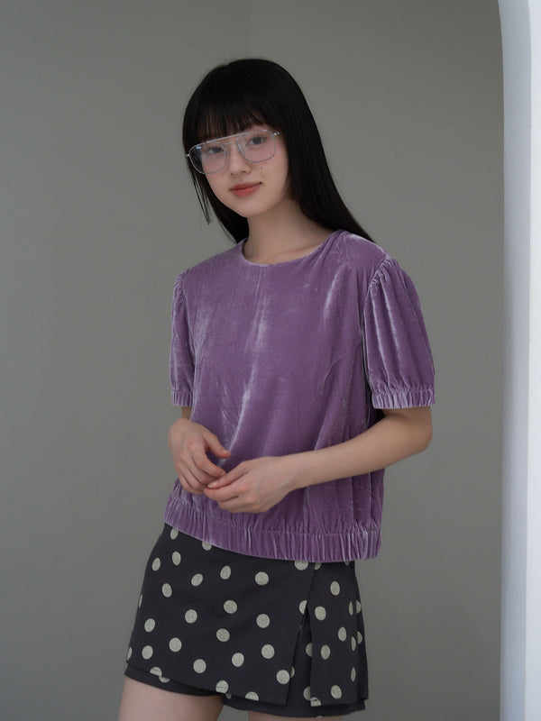 velour puff sleeve top
