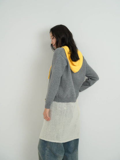 bicolor zip knit