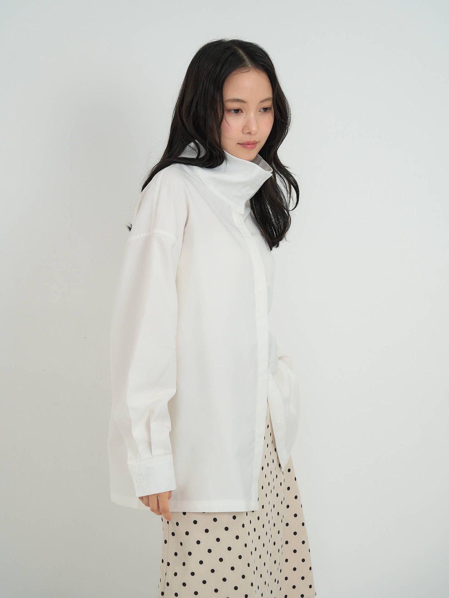 stand collar oversize shirt
