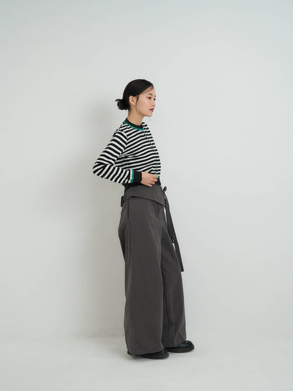 wrap layer wide pants