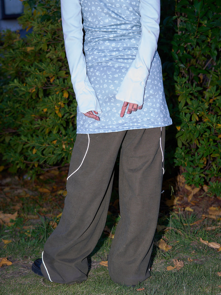 stitch line wide pants