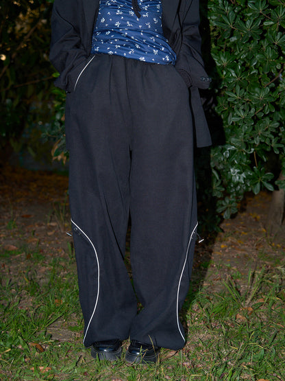 stitch line wide pants