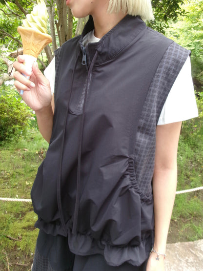 check vest & skirt set