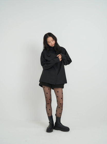 stand collar oversize shirt