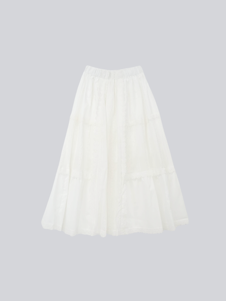lace tiered long skirt