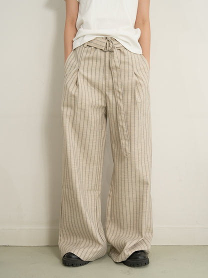 stripe wide pants