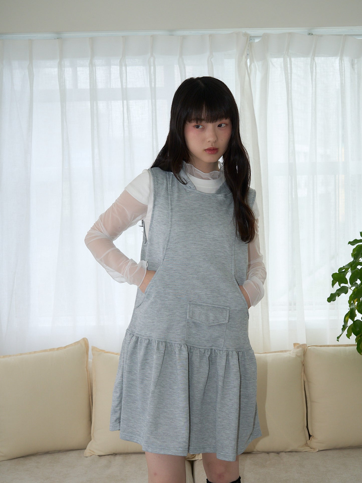 frill hem mini one piece