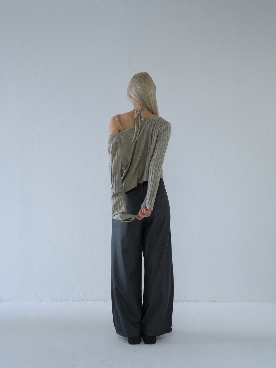【 10月上旬発送予定 】ribbed ruched cami & cardigan set