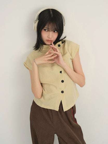 asymmetric collar shirt
