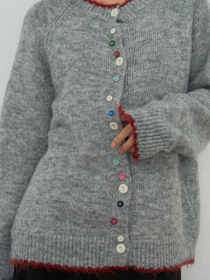 color button knit cardigan