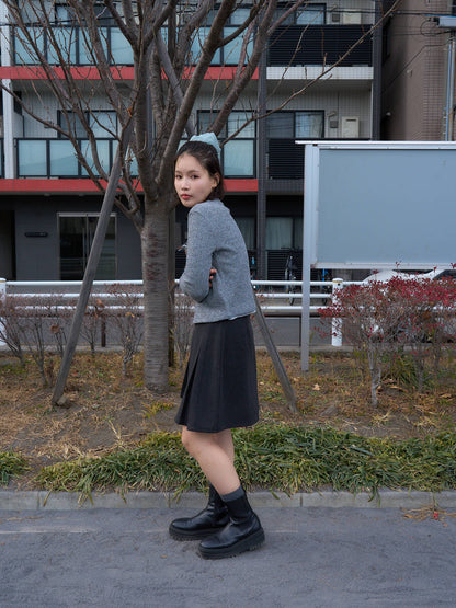 asymmetric button rib cardigan