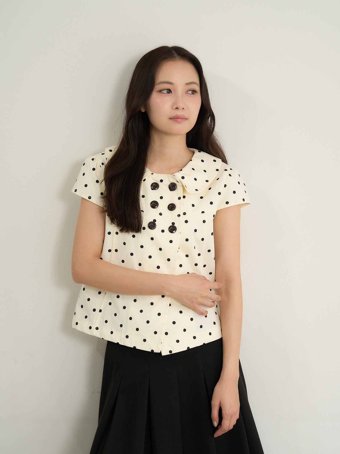 dot button blouse