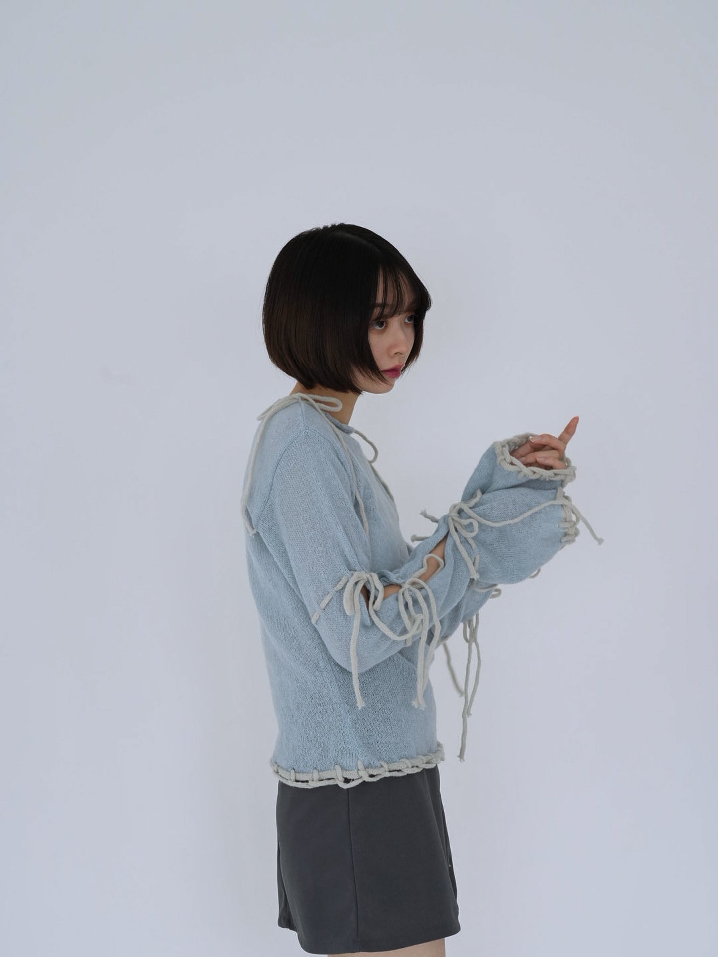 ribbon detail knit top