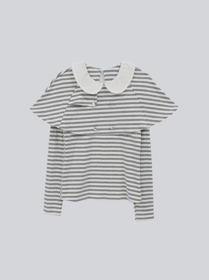 border doll collar cape sleeve top