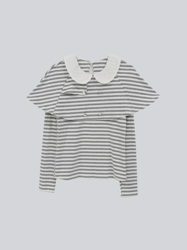 border doll collar cape sleeve top