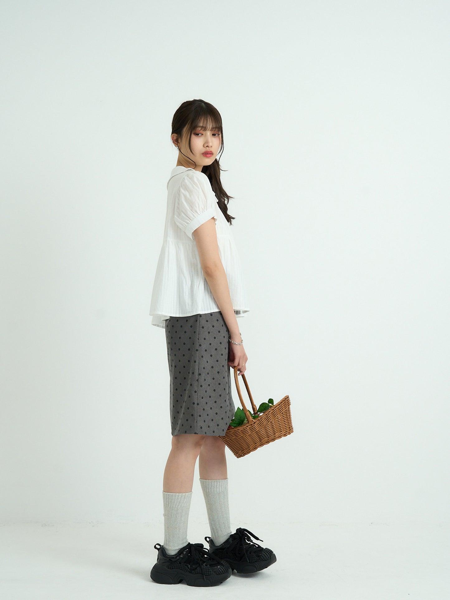 polka dot  midi skirt