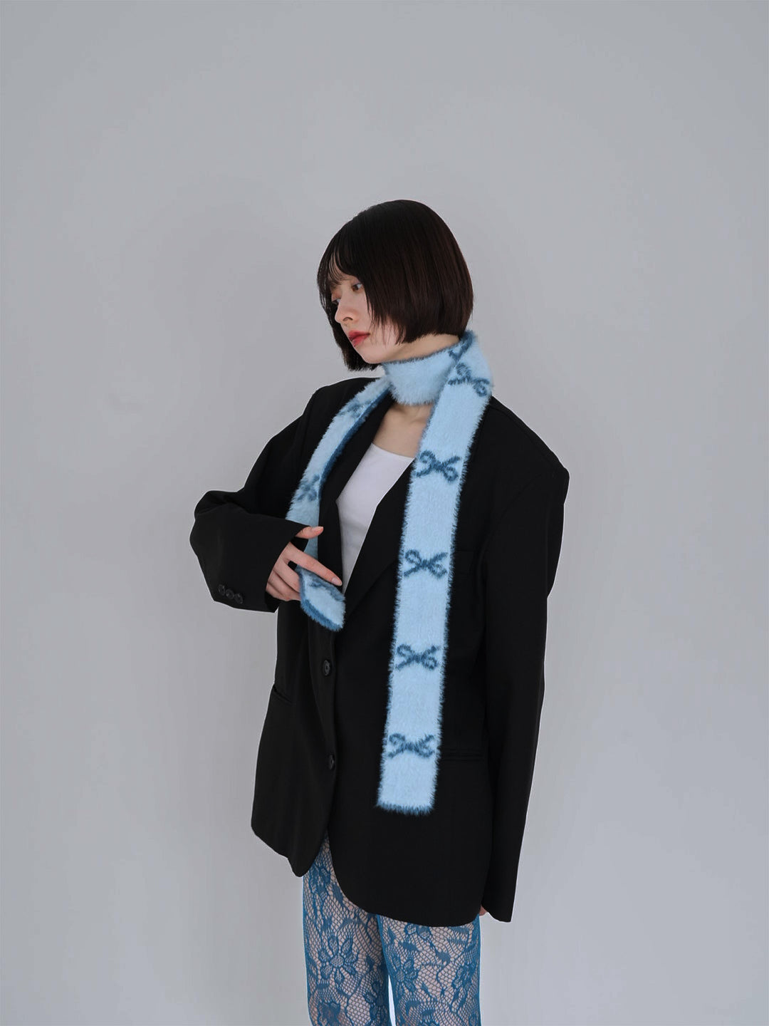 ribbon fur scarf