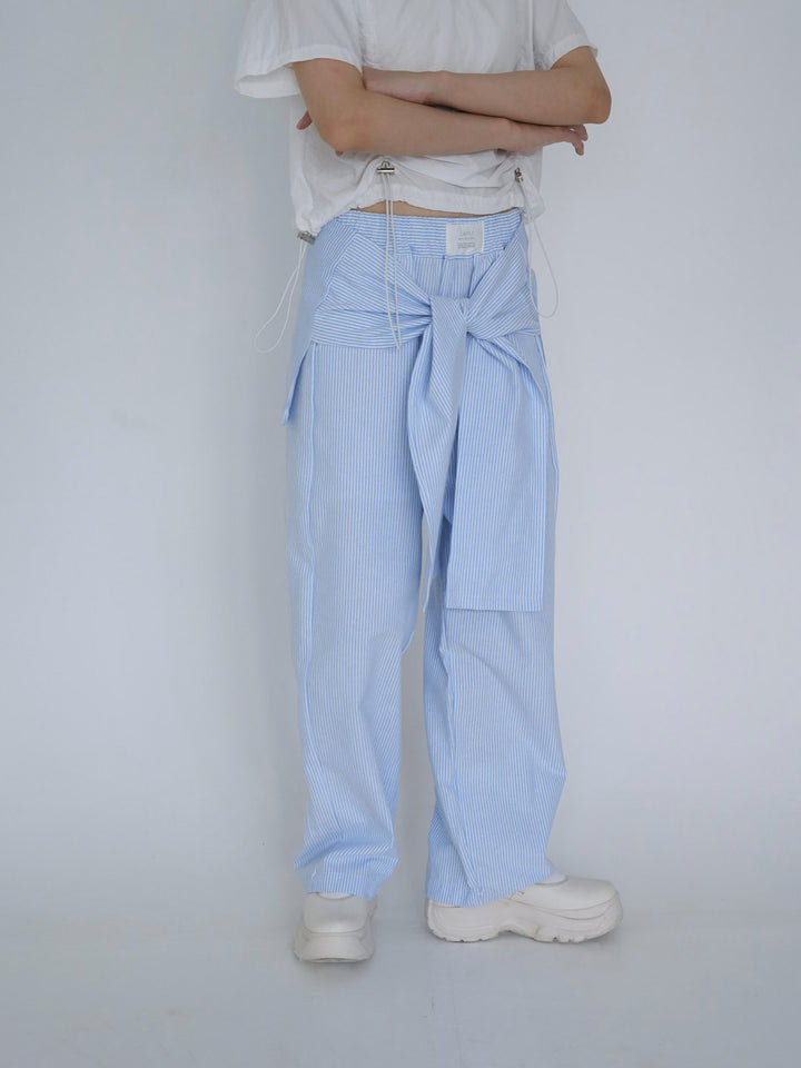 【8月26日発送予定】waist ribbon wide pants