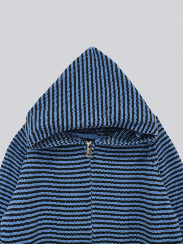 border knit zip hoodie