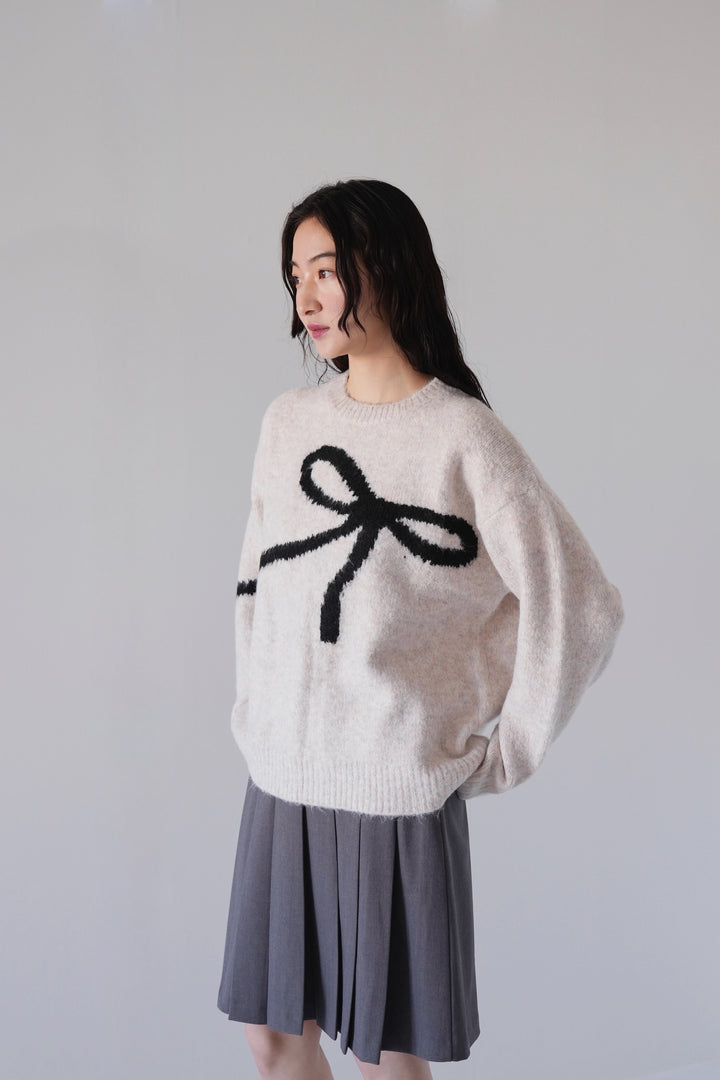 flow diagonally ribbon knit