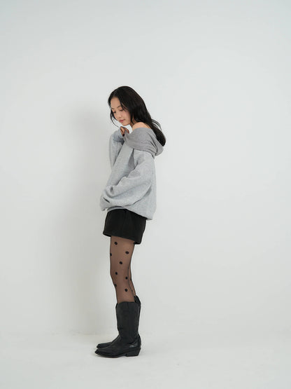 2way off shoulder sweat hoodie
