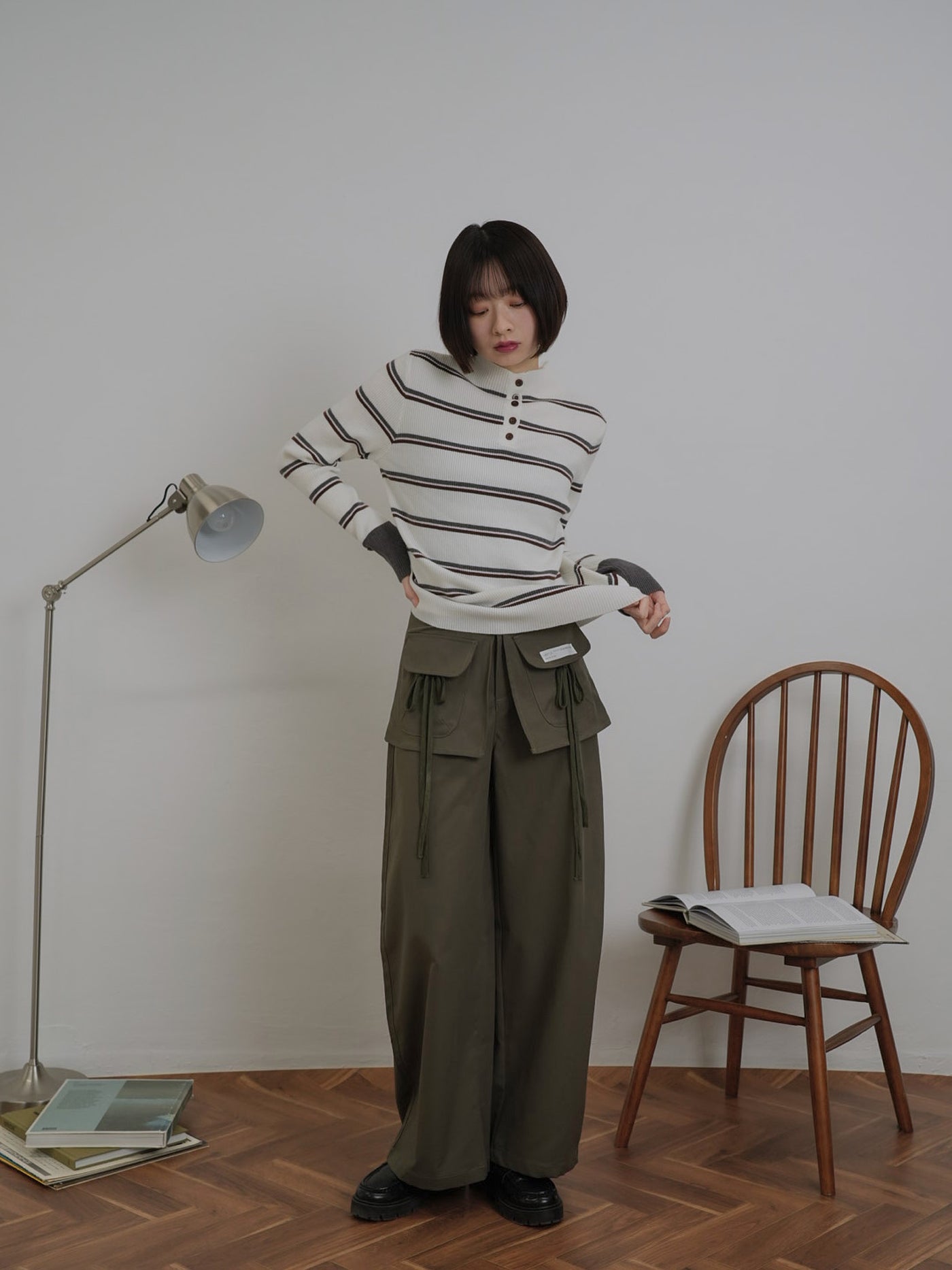 ワイド カーゴパンツ 大人カジュアル レディース Uenui